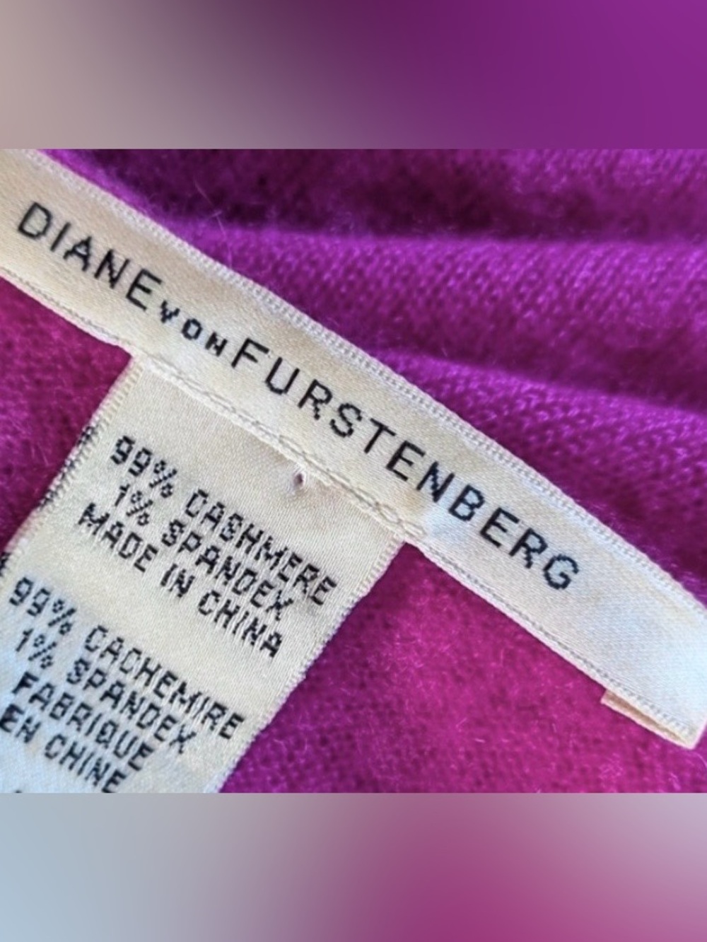 Cashmere Women’s Ruffle Front Long Sleeve Dress - Fuchsia - Picture 6 of 6